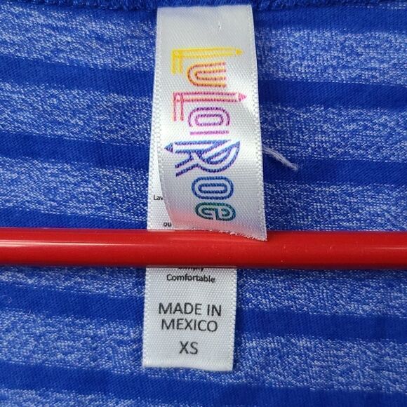 LuLaRoe Classic T Shirt XS (2/4) Blue Stripe Tee Knit Women's A-Line Swing Top - Picture 4 of 8